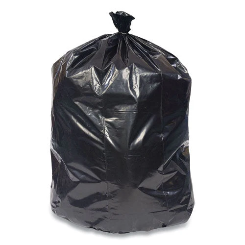 High-density Can Liners, 60 Gal, 22 Mic, 38" X 60", Black, 25 Bags/roll, 6 Rolls/carton - Image 3