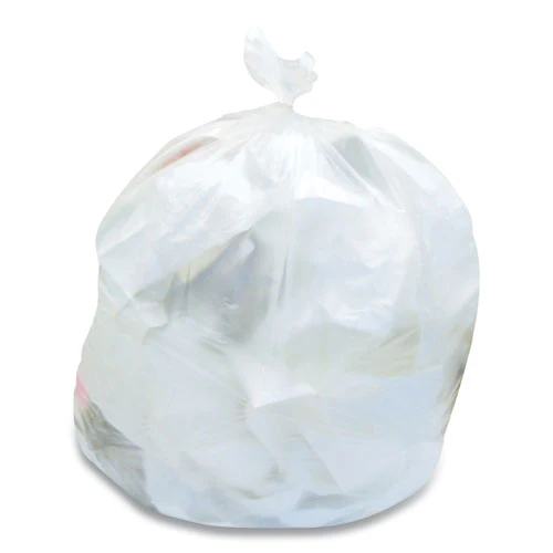 High-density Can Liners, 56 Gal, 16 Mic, 43" X 48", Natural, 25 Bags/roll, 8 Rolls/carton - Image 1