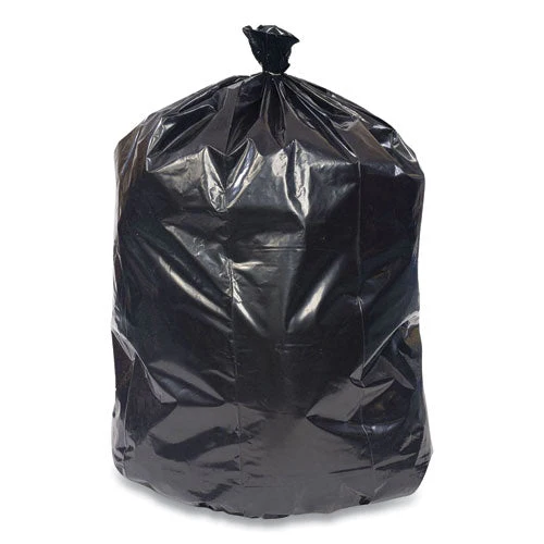 Reprocessed Resin Can Liners, 33 Gal, 1.35 Mil, 33" X 39", Black, 150/carton - Image 1
