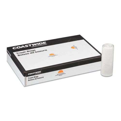 High-density Can Liners, 33 Gal, 12 Mic, 33" X 40", Natural, 25 Bags/roll, 10 Rolls/carton - Image 2