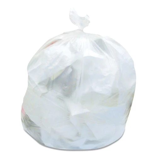 High-density Can Liners, 45 Gal, 12 Mic, 40" X 48", Natural, 25 Bags/roll, 10 Rolls/carton - Image 1
