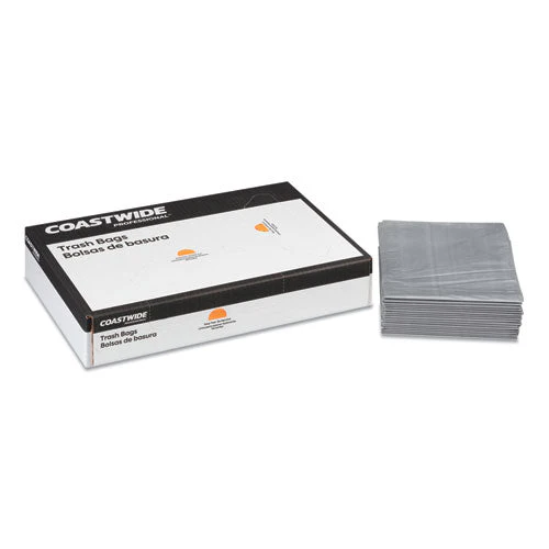 Linear Low-density Can Liners, 45 Gal, 1.7 Mil, 39" X 47", Silver, 50/carton - Image 2