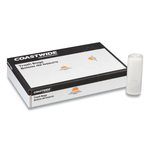 High-density Can Liners, 10 Gal, 6 Mic, 24" X 24", Clear, 50 Bags/roll, 20 Rolls/carton - Image 2