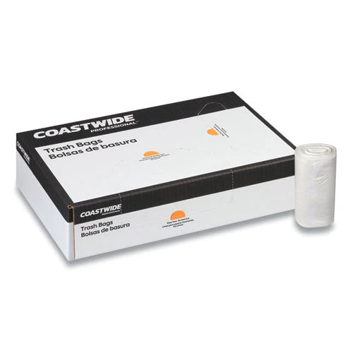 High-density Can Liners, 60 Gal, 22 Mic, 38" X 60", Natural, 15 Bags/roll, 10 Rolls/carton - Image 2