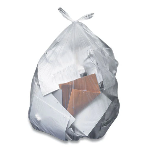 Linear Low-density Can Liners, 60 Gal, 1.3 Mil, 38" X 58", Clear, 20 Bags/roll, 5 Rolls/carton - Image 1