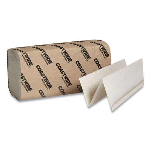 Recycled Multi-fold Paper Towels, 1-ply, 9.5 X 9.25, Natural Kraft, 250 Sheets/pack, 16 Packs/carton - Image 1
