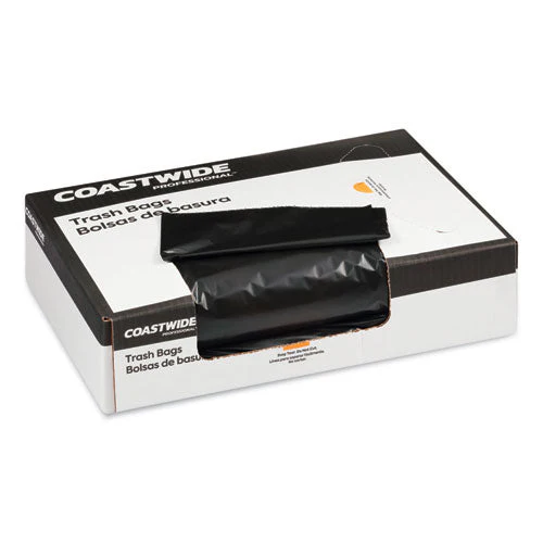 High-density Can Liners, 12 To 16 Gal, 7.87 Mic, 24" X 33", Black, 50 Bags/roll, 20 Rolls/carton - Image 2