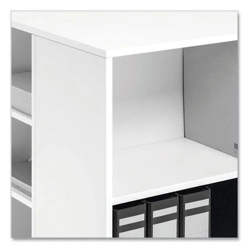 Flexible Multi-functional Cart For Office Storage, Wood, 6 Shelves, 20.79 X 23.31 X 29.45, White - Image 2