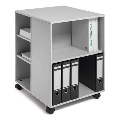 Flexible Multi-functional Cart For Office Storage, Wood, 6 Shelves, 20.79 X 23.31 X 29.45, Gray - Image 2