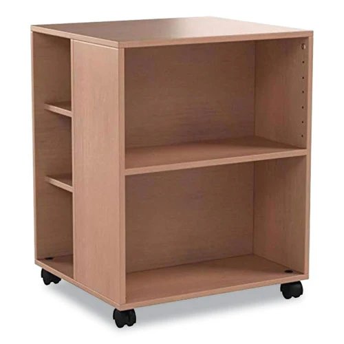 Flexible Multi-functional Cart For Office Storage, Wood, 6 Shelves, 20.79 X 23.31 X 29.45, Beech - Image 1