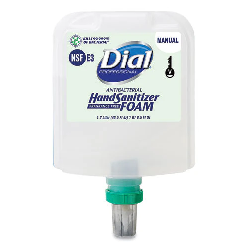 Antibacterial Foaming Hand Sanitizer Refill For Dial 1700 V Dispenser, Fragrance-free, 1.2 L, 3/carton - Image 1