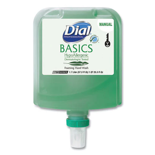 Basics Hypoallergenic Foaming Hand Wash Refill For Dial 1700 V Dispenser, Honeysuckle, 1.7 L, 3/carton - Image 1
