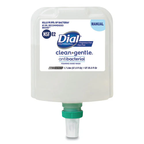Clean+gentle Antibacterial Foaming Hand Wash Refill For Dial 1700 Dispenser, Fragrance Free, 1.7 L, 3/carton - Image 1