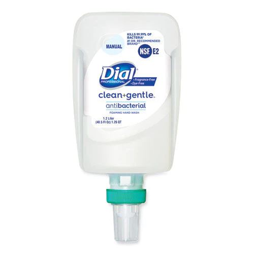Clean+gentle Antibacterial Foaming Hand Wash Refill For Fit Manual Dispenser, Fragrance Free, 1.2 L, 3/carton - Image 1
