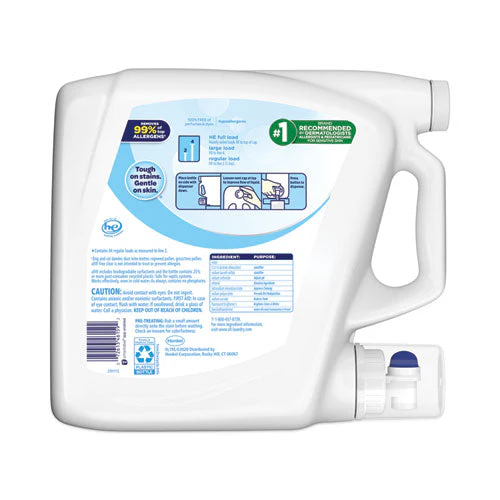 Ultra Free Clear Liquid Detergent, Unscented, 141 Oz Bottle, 4/carton - Image 3