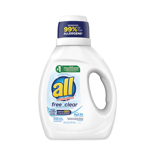 Ultra Free Clear Liquid Detergent, Unscented, 36 Oz Bottle, 6/carton - Image 1