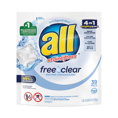 Mighty Pacs Free And Clear Super Concentrated Laundry Detergent, 39/pack - Image 1