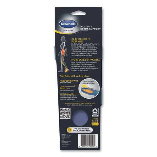 Pain Relief Extra Support Orthotic Insoles, Women Sizes 6 To 11, Gray/blue/orange/yellow, Pair - Image 3