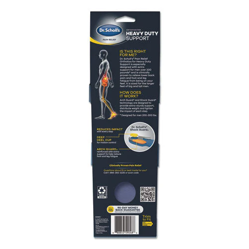 Pain Relief Orthotic Heavy Duty Support Insoles, Men Sizes 8 To 14, Gray/blue/orange/yellow, Pair - Image 2