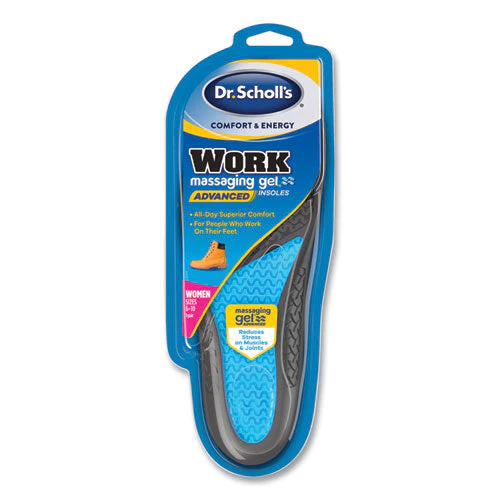 Comfort And Energy Work Massaging Gel Insoles, Women Sizes 6 To 11, Black/blue, Pair - Image 1