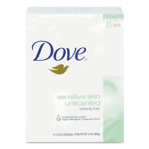 Sensitive Skin Bath Bar, Unscented, 4.5 Oz Bar, 8 Bars/pack, 9 Packs/carton - Image 1