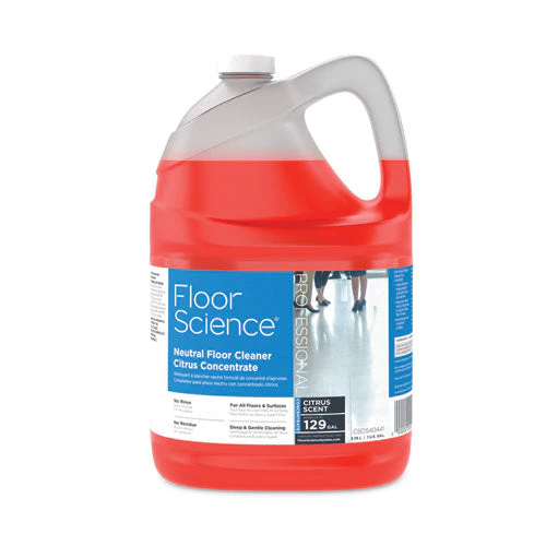 Floor Science Neutral Floor Cleaner Concentrate, Citrus Scent, 1 Gal, 4/carton - Image 1