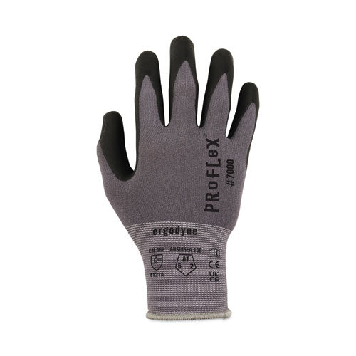 Proflex 7000 Nitrile-coated Gloves Microfoam Palm, Gray, Large, 12 Pairs/pack, Ships In 1-3 Business Days - Image 2