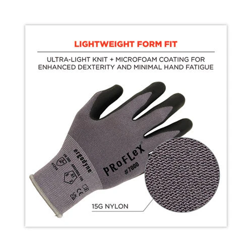 Proflex 7000 Nitrile-coated Gloves Microfoam Palm, Gray, 2x-large, 12 Pairs/pack, Ships In 1-3 Business Days - Image 2