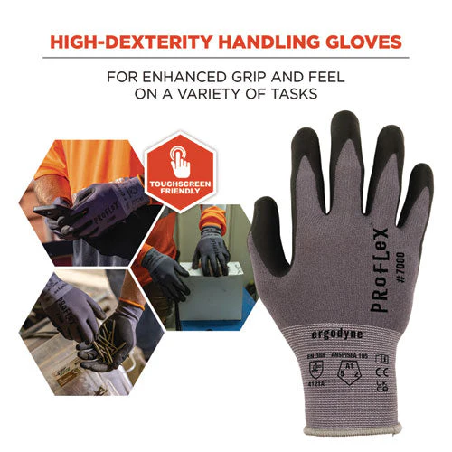 Proflex 7000 Nitrile-coated Gloves Microfoam Palm, Gray, X-small, Pair, Ships In 1-3 Business Days - Image 3