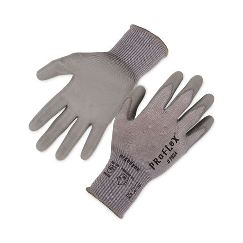 Proflex 7024 Ansi A2 Pu Coated Cr Gloves, Gray, Medium, 12 Pairs/pack, Ships In 1-3 Business Days - Image 1