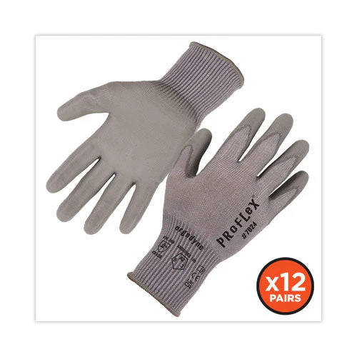 Proflex 7024 Ansi A2 Pu Coated Cr Gloves, Gray, X-large, 12 Pairs/pack, Ships In 1-3 Business Days - Image 2