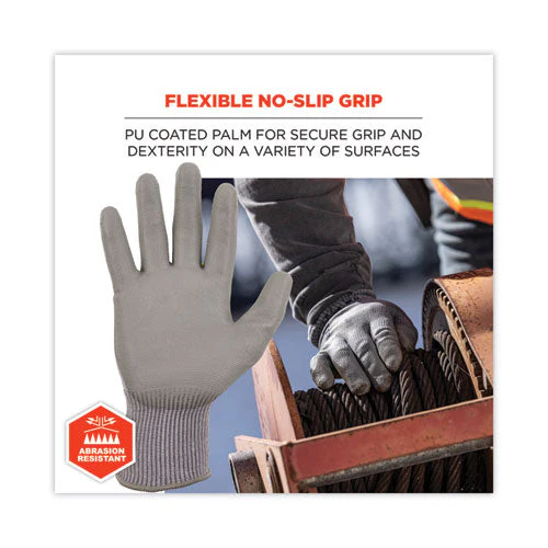 Proflex 7024 Ansi A2 Pu Coated Cr Gloves, Gray, X-large, 12 Pairs/pack, Ships In 1-3 Business Days - Image 3
