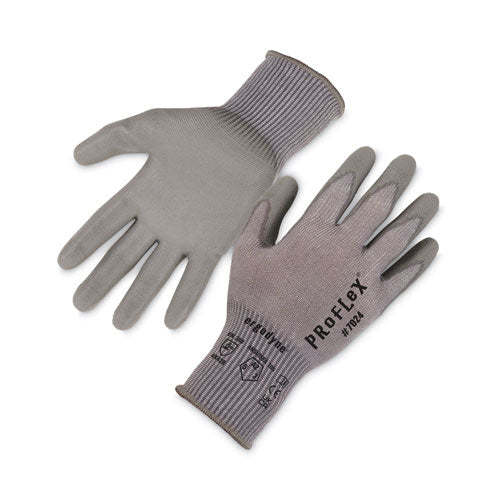 Proflex 7024 Ansi A2 Pu Coated Cr Gloves, Gray, Small, Pair, Ships In 1-3 Business Days - Image 1