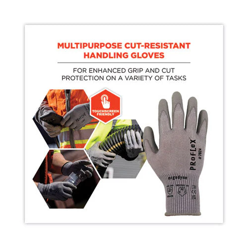 Proflex 7024 Ansi A2 Pu Coated Cr Gloves, Gray, Small, Pair, Ships In 1-3 Business Days - Image 2