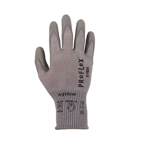 Proflex 7024 Ansi A2 Pu Coated Cr Gloves, Gray, Medium, Pair, Ships In 1-3 Business Days - Image 1
