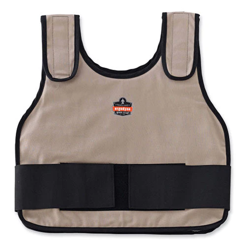 Chill-its 6235 Standard Phase Change Cooling Vest, Cotton, Large/x-large, Khaki, Ships In 1-3 Business Days - Image 1