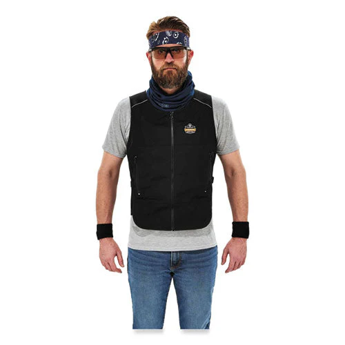 Chill-its 6255 Lightweight Phase Change Cooling Vest, Cotton/polyester, Small/medium, Black, Ships In 1-3 Business Days - Image 2