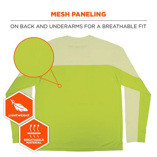 Chill-its 6689 Cooling Long Sleeve Sun Shirt With Uv Protection, Large, Lime, Ships In 1-3 Business Days - Image 3