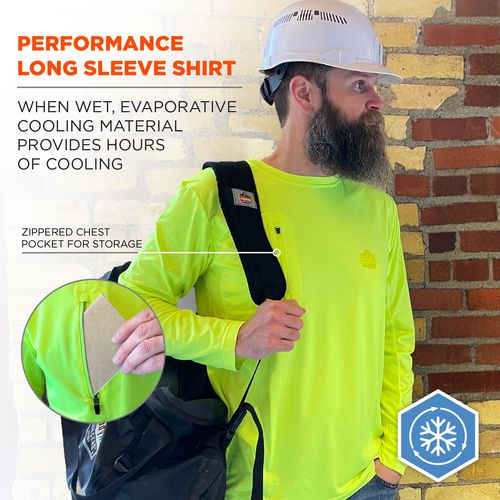 Chill-its 6689 Cooling Long Sleeve Sun Shirt With Uv Protection, 3x-large, Lime, Ships In 1-3 Business Days - Image 3