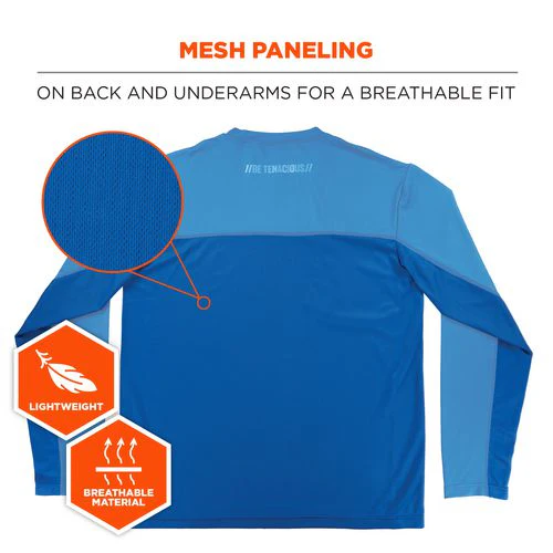Chill-its 6689 Cooling Long Sleeve Sun Shirt With Uv Protection, Small, Blue, Ships In 1-3 Business Days - Image 2