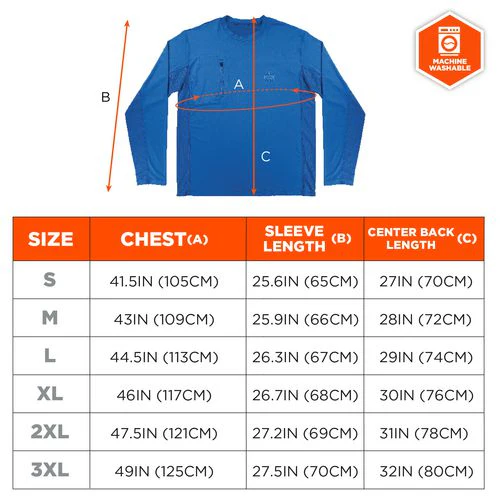 Chill-its 6689 Cooling Long Sleeve Sun Shirt With Uv Protection, 2x-large, Blue, Ships In 1-3 Business Days - Image 2