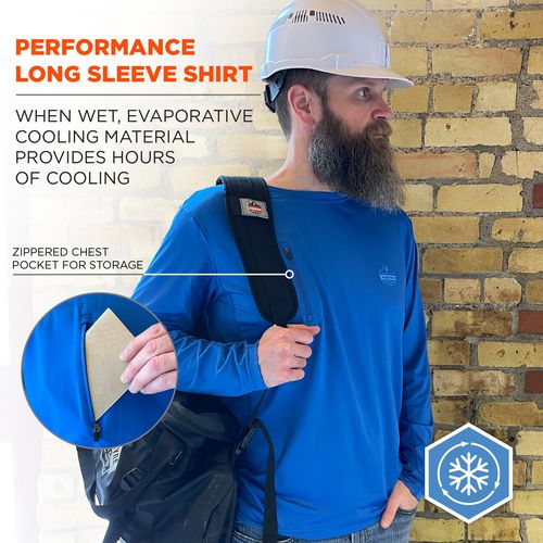 Chill-its 6689 Cooling Long Sleeve Sun Shirt With Uv Protection, 3x-large, Blue, Ships In 1-3 Business Days - Image 2