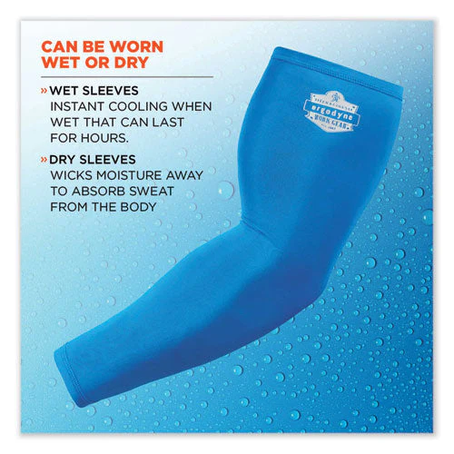 Chill-its 6690 Performance Knit Cooling Arm Sleeve, Polyester/spandex, Large, Blue, 2 Sleeves, Ships In 1-3 Business Days - Image 3