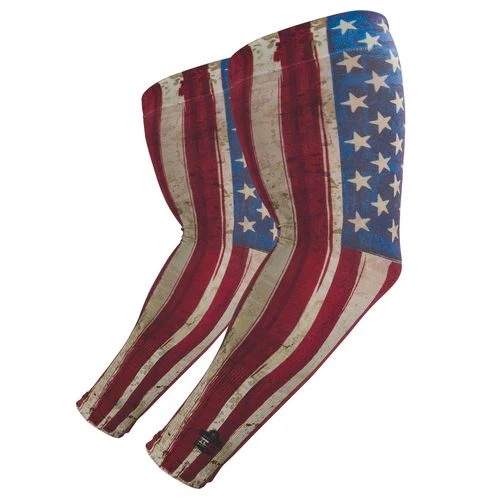 Chill-its 6695 Sun Protection Arm Sleeves, Polyester/spandex, Medium/large, American Flag, Ships In 1-3 Business Days - Image 1