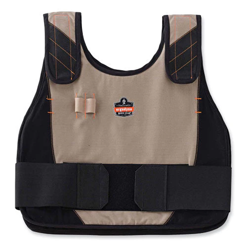 Chill-its 6225 Premium Fr Phase Change Cooling Vest, Modacrylic Cotton, Small/medium, Khaki, Ships In 1-3 Business Days - Image 1