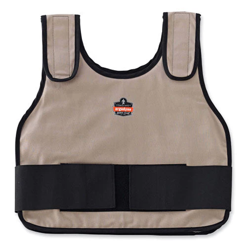 Chill-its 6225 Premium Fr Phase Change Cooling Vest, Modacrylic Cotton, Large/x-large, Khaki, Ships In 1-3 Business Days - Image 1