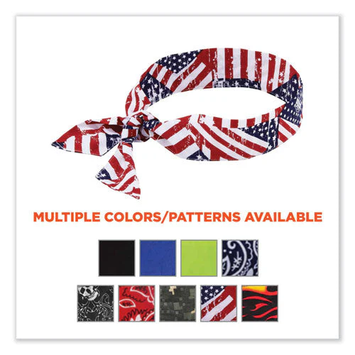 Chill-its 6700 Cooling Bandana Polymer Tie Headband, One Size Fits Most, Stars And Stripes, Ships In 1-3 Business Days - Image 2