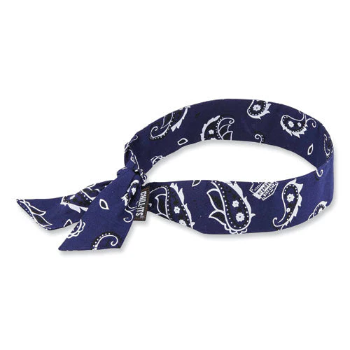 Chill-its 6700 Cooling Bandana Polymer Tie Headband, One Size Fits Most, Navy Western, Ships In 1-3 Business Days - Image 1