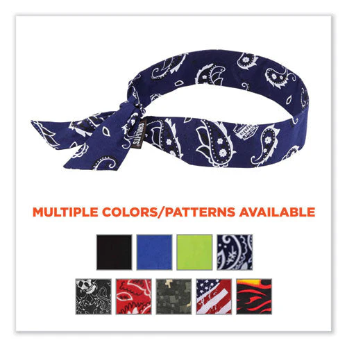 Chill-its 6700 Cooling Bandana Polymer Tie Headband, One Size Fits Most, Navy Western, Ships In 1-3 Business Days - Image 3