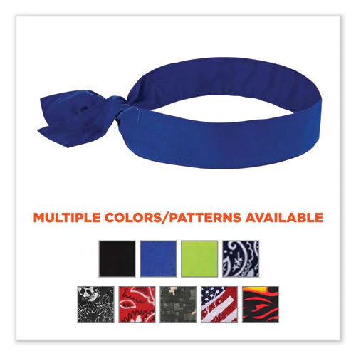 Chill-its 6700 Cooling Bandana Polymer Tie Headband, One Size Fits Most, Solid Blue, Ships In 1-3 Business Days - Image 2